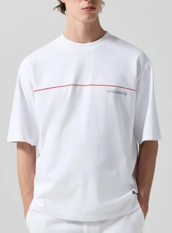 Red line loose T-shirt