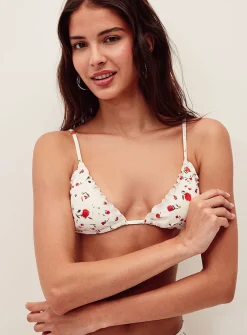 Red rose ruched triangle top
