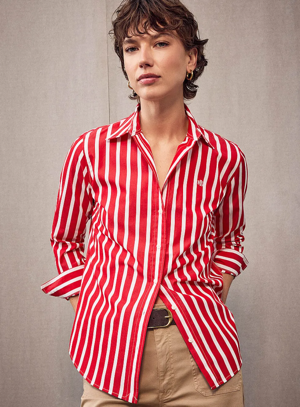 Red-and-white striped shirt