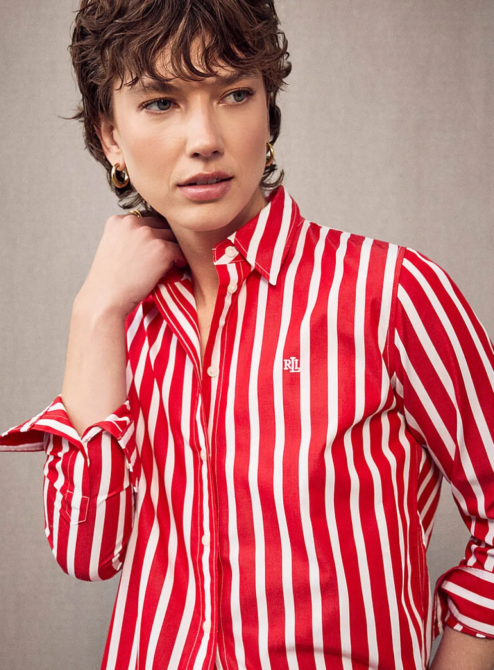 Red-and-white striped shirt