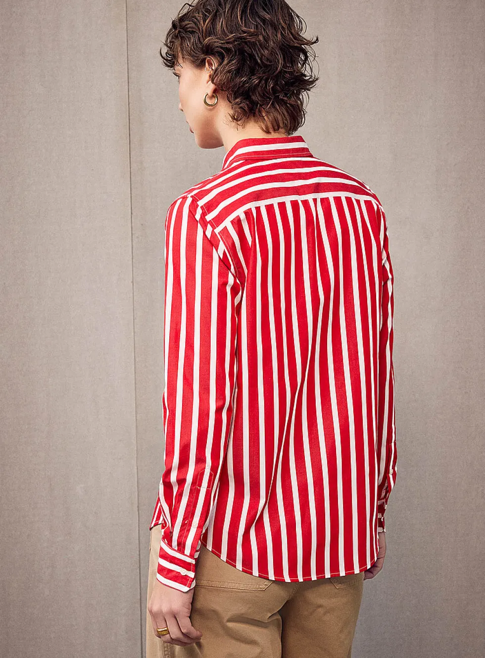 Red-and-white striped shirt