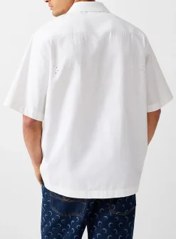 Regenerated openwork cabana shirt