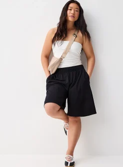 Relaxed French terry Bermuda short