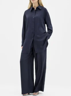 Relaxed pure silk pant
