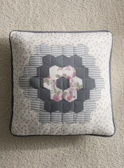 Removable-cover nostalgic floral patchwork cushion
