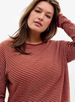 Reprocessed linen striped sweater