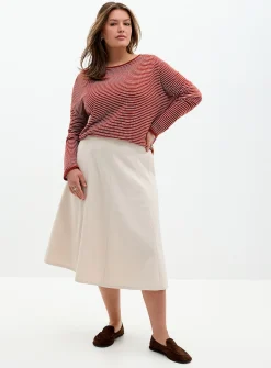 Reprocessed linen striped sweater