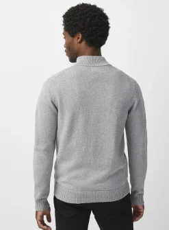 Reprocessed-cotton zipped cardigan