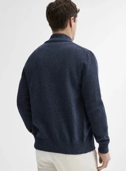 Reprocessed-cotton zipped cardigan