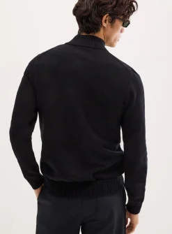 Reprocessed-cotton zipped cardigan