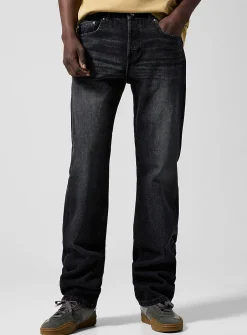 Rescue washed black straight-leg jean