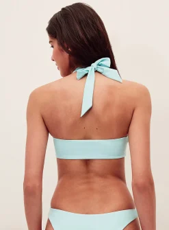 Resin hibiscus halter bandeau bikini top
