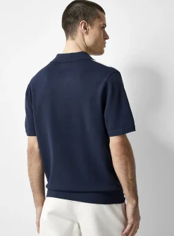 Retro block knit polo