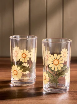 Retro daisies small glasses