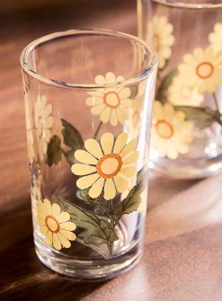 Retro daisies small glasses