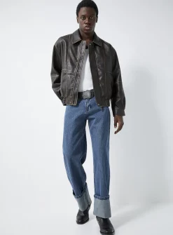 Retro faux-leather jacket