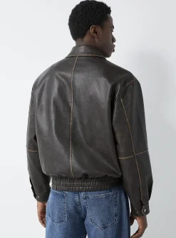 Retro faux-leather jacket