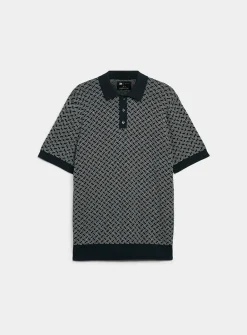 Retro jacquard polo