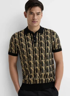 Retro jacquard polo