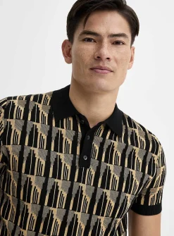 Retro jacquard polo