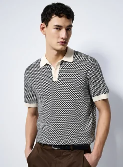 Retro jacquard polo