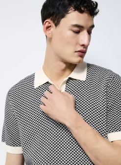 Retro jacquard polo
