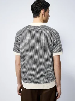Retro jacquard polo