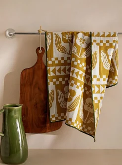 Retro nature jacquard tea towel