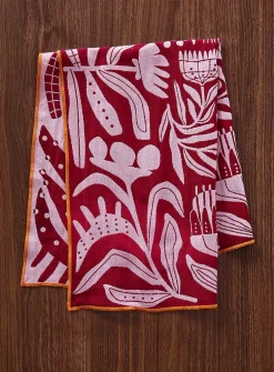 Retro nature jacquard tea towel