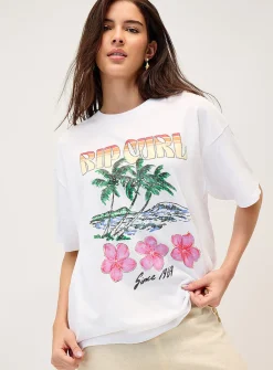 Retro palm trees loose T-shirt