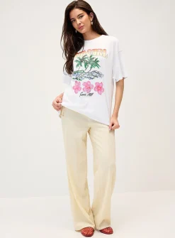 Retro palm trees loose T-shirt
