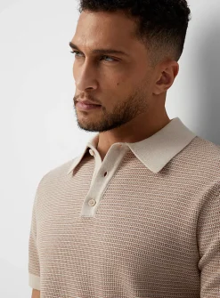 Retro stripe knit polo