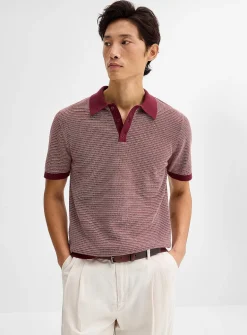 Retro stripe knit polo