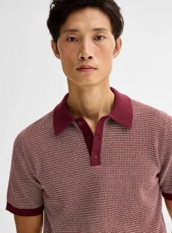 Retro stripe knit polo