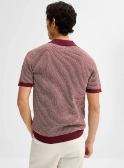 Retro stripe knit polo