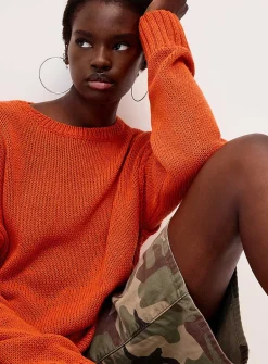 Reverse seams loose sweater