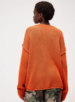 Reverse seams loose sweater