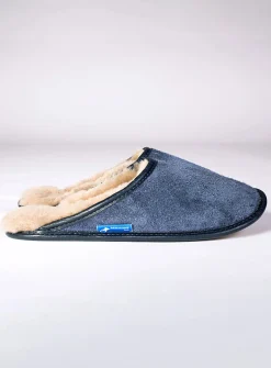 Reversed sheepskin mule slipper