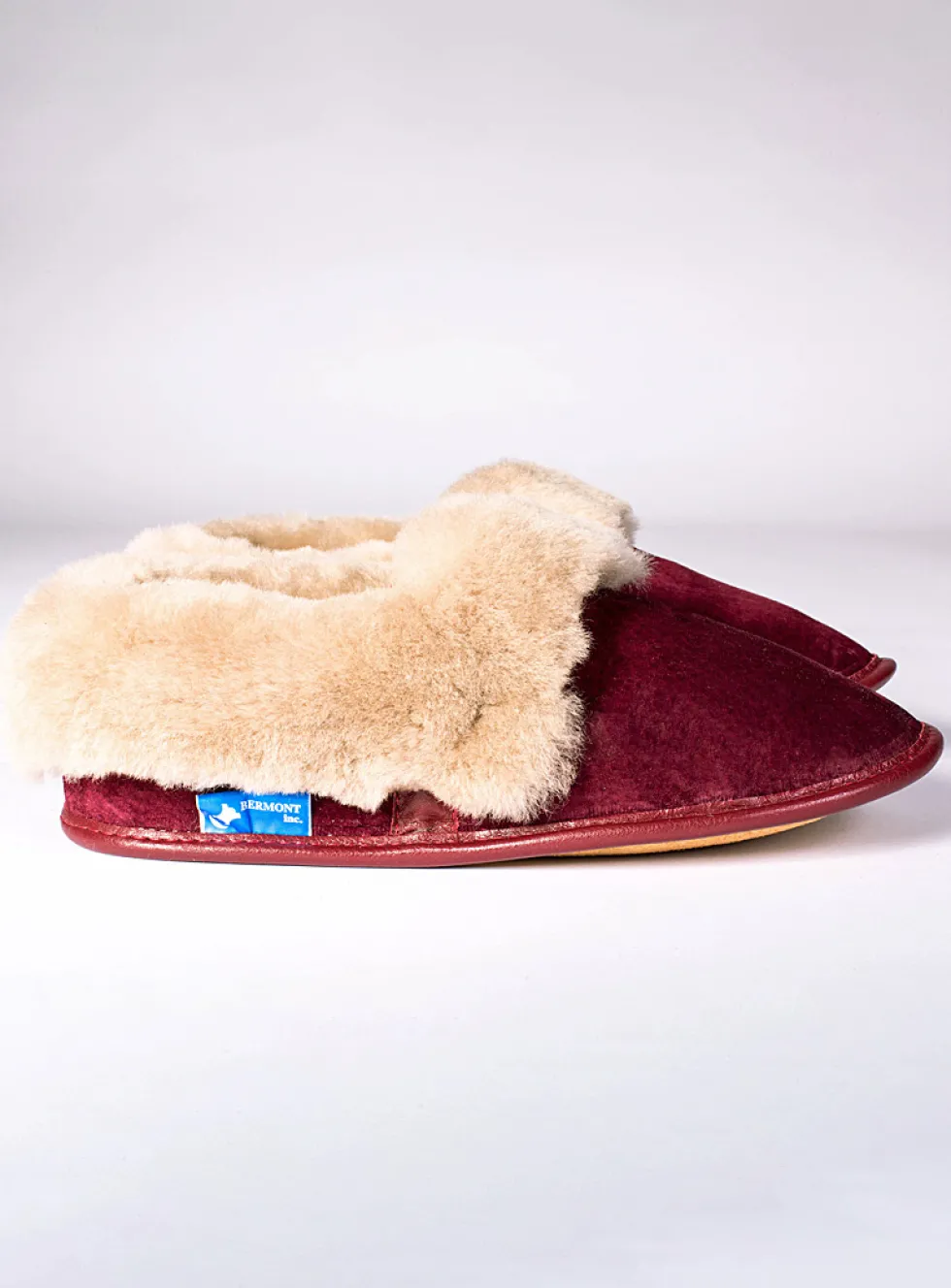 Reversed sheepskin trimmed slipper