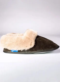 Reversed sheepskin trimmed slipper