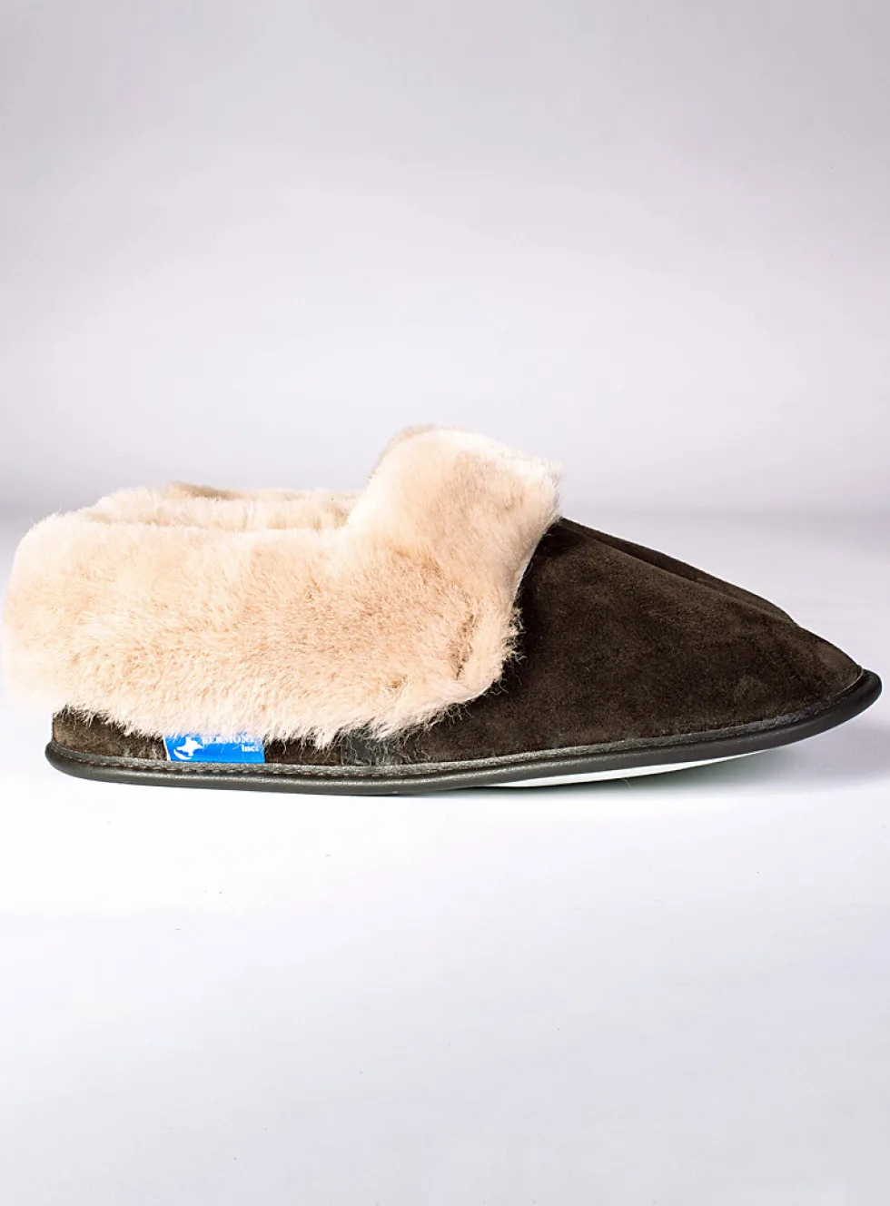 Reversed sheepskin trimmed slipper