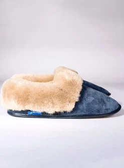 Reversed sheepskin trimmed slipper