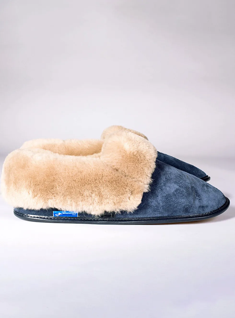 Reversed sheepskin trimmed slipper