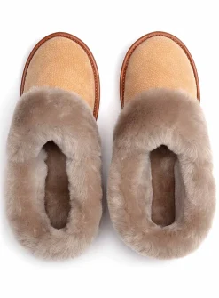 Reversed sheepskin trimmed slipper