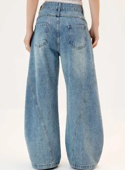 Rhinestone barrel-leg jean