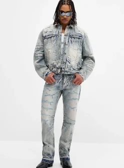 Rhinestone distressed jean