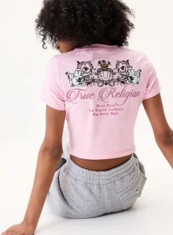 Rhinestone-print mini T-shirt