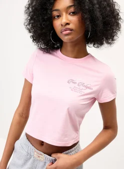 Rhinestone-print mini T-shirt
