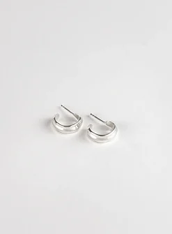 Ria small sterling silver hoop earrings