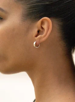 Ria small sterling silver hoop earrings